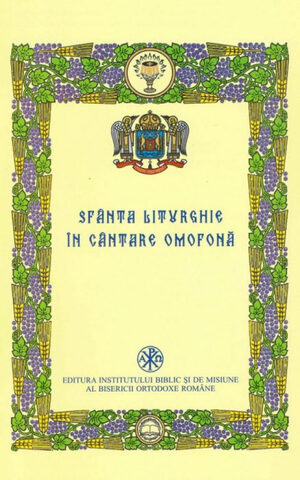 Coperta cărții „Sfânta Liturghie în cântare omofonă”